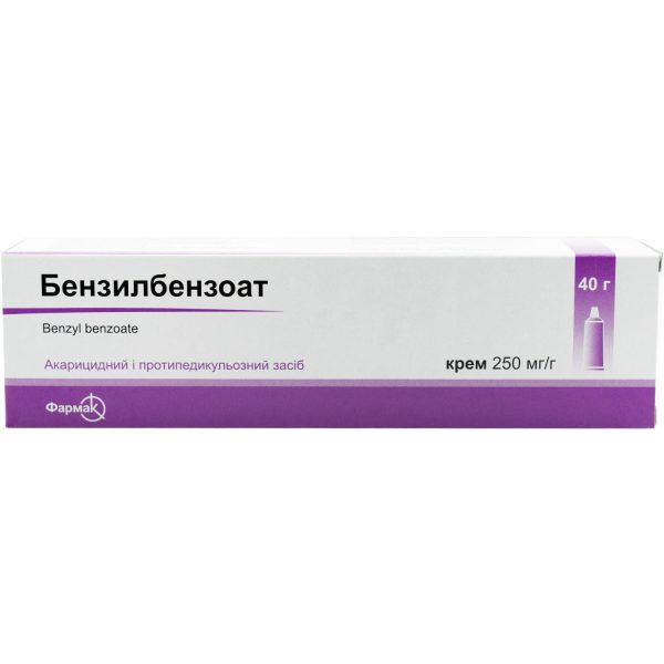 Benzyl benzoate cream 250 mg/g tube 40 g