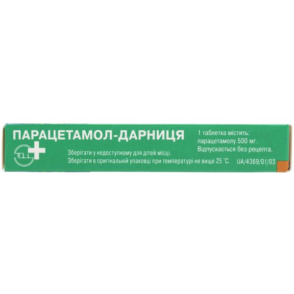 Paracetamol Darnytsia tablets of 500 mg, 10 pcs
