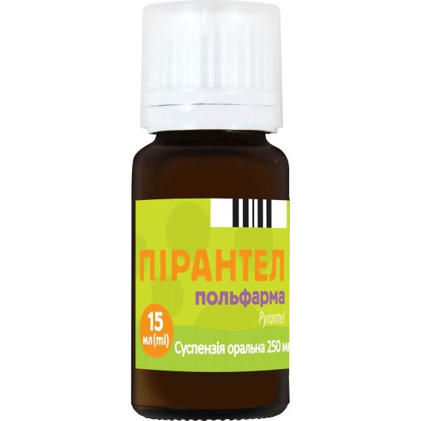 Pyrantel Polpharma oral suspension 250 ml/5 ml bottle 15 ml