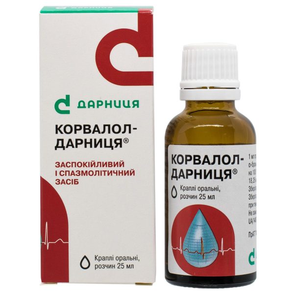 Corvalol Darnytsia drops, oral solution, bottle of 25 ml