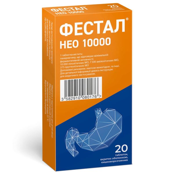 Festal Neo 10,000 enteric-coated tablets, 20 pcs.
