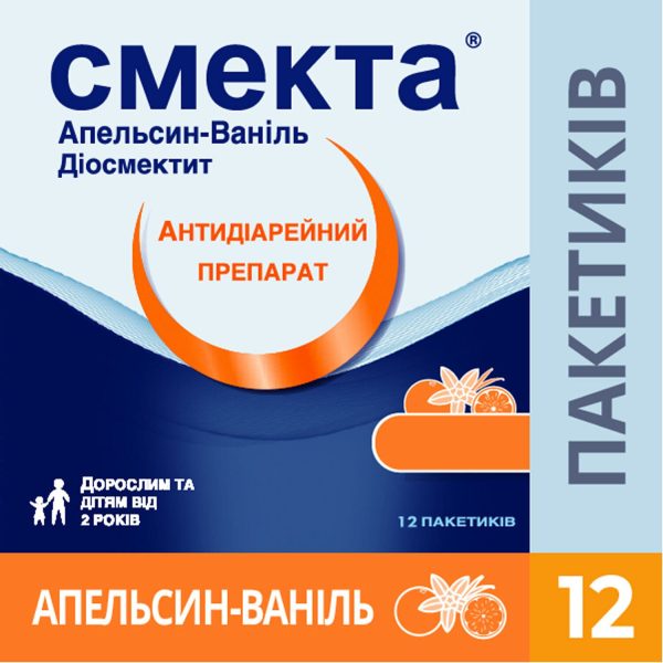 Smecta Orange-Vanilla powder for oral suspension in sachets of 3 g, 12 pcs