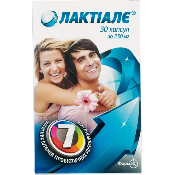 Dietary supplement for the regulation of intestinal microflora Laktiale Synbiotic (probiotic + prebiotic) capsules 30 pcs.