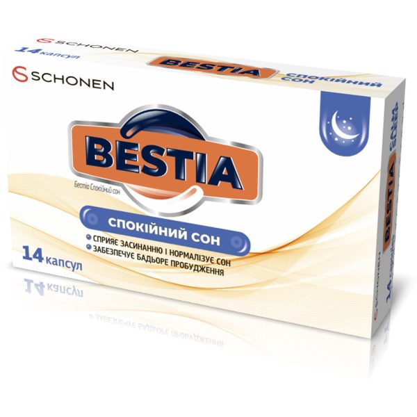 BESTIA peaceful sleep capsules for normalizing sleep, pack of 14 pcs