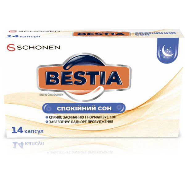 BESTIA peaceful sleep capsules for normalizing sleep, pack of 14 pcs