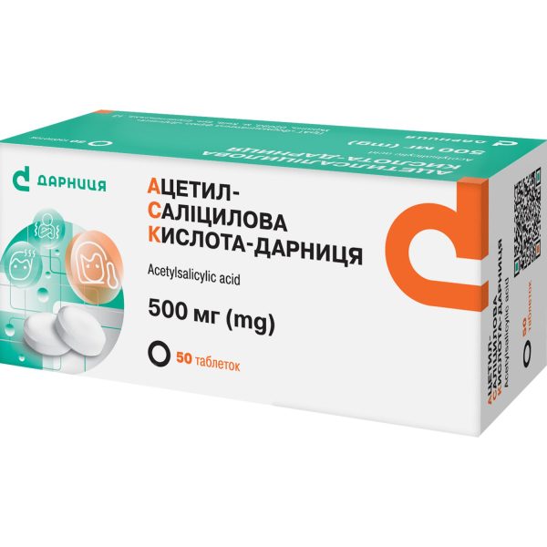 Acetylsalicylic acid Darnytsia (Aspirin) tablets of 500 mg 50 pcs