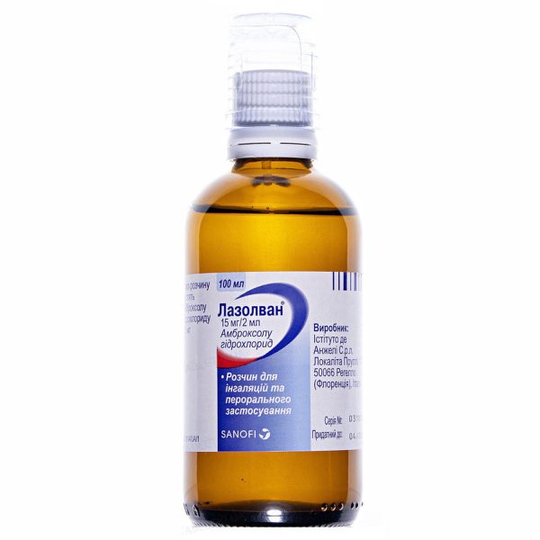 Lasolvan solution for inhalation and oral use 15 mg/2 ml dropper bottle 100 ml with measuring cap