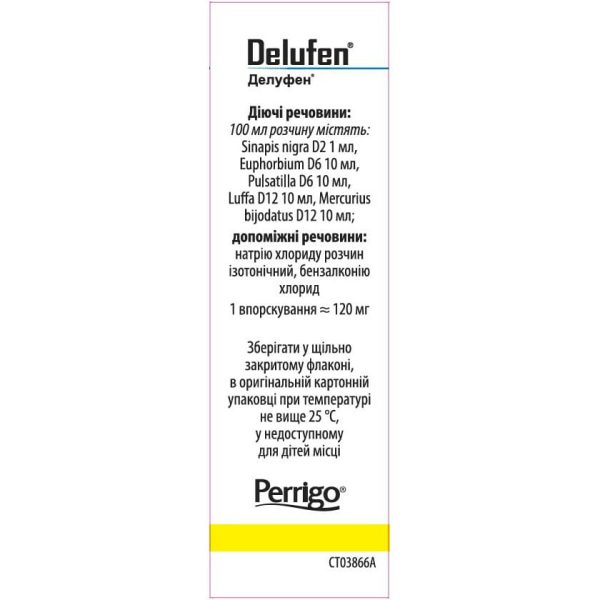 Delufen nasal spray in a 20 ml bottle with a sprayer