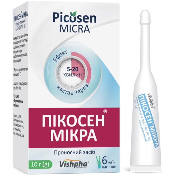 Picosen Micra rectal gel 0.12 g/10 g microclyster in 10 g cannula tubes 6 pcs