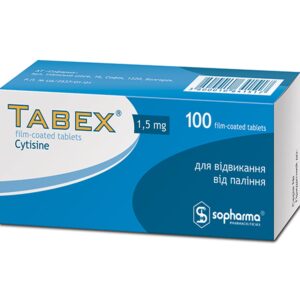 Tabex film-coated tablets 1.5 mg 5 blisters of 20 pcs.