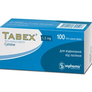 Tabex film-coated tablets 1.5 mg 5 blisters of 20 pcs.
