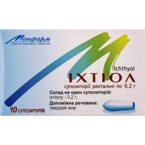 Ichthyol rectal suppositories 0.2 g each 10 pcs.