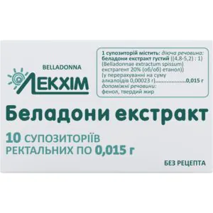 Belladonna extract rectal suppositories 10 pcs