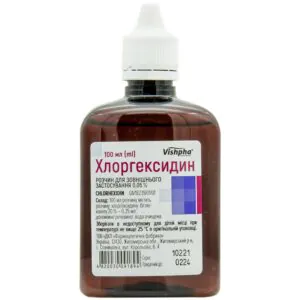 Chlorhexidine solution for external use 0.05% in a bottle with a dropper cap 100 ml