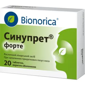 Sinupret forte tablets covered with a blister pack of 20 pcs