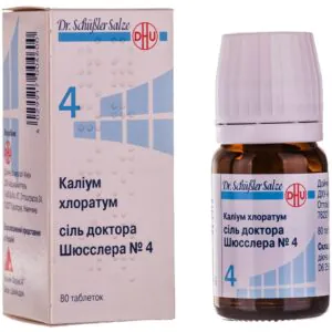 Potassium chloratum salt Dr. Schussler No. 4 tablets in a bottle 80 pcs