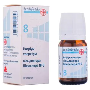 Sodium chloratum salt Dr. Schussler No. 8 tablets in a bottle 80 pcs