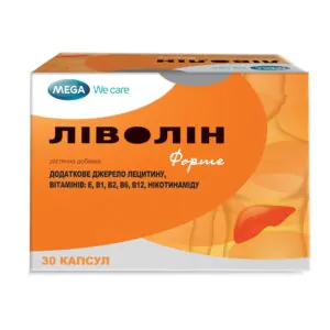Livolin forte additional source of lecithin, vitamins E, B1, B2, B6, B12 capsules 30 pcs.