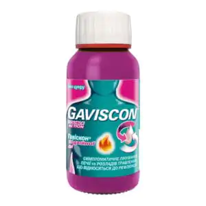 Gaviscon dual action oral suspension in a 150 ml bottle
