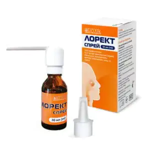 Hygienic and prophylactic agent for the mucous membrane of the nasal and oral cavity Lorect spray (Ectericide) bottle 30 ml